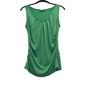 Relisting! New York & Company Green Rouched Tank Top Size Small